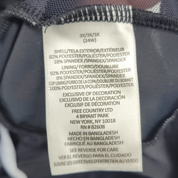 Free Country Womens Paradise Tankini Swimsuit Top Size 3x - Picture 15 of 15